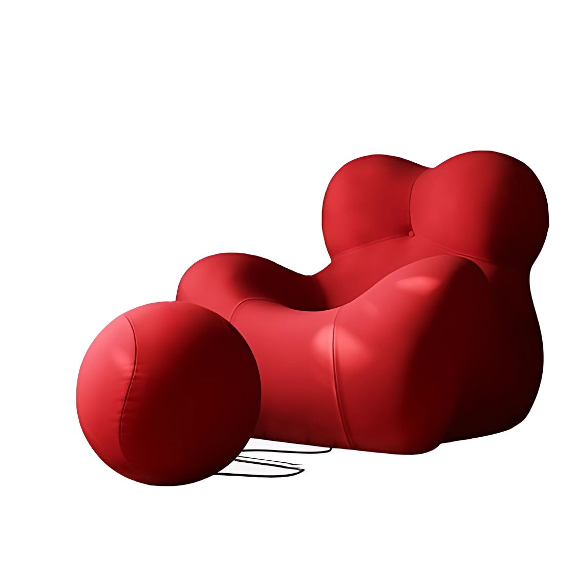 Shaped Single Couch with Round Ottoman