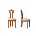 Set of 2 | Retro French Dining Chair – Solid Wood Keyhole Style