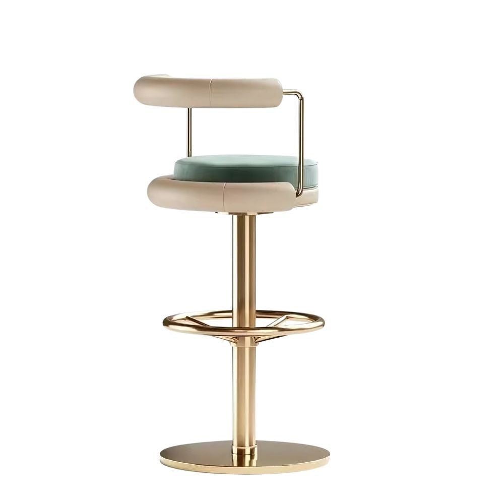 Luxury Adjustable Swivel Bar Stool Stainless Steel Velvet Chair