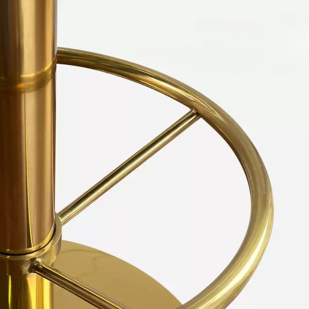 Luxury Adjustable Swivel Bar Stool Stainless Steel Velvet Chair