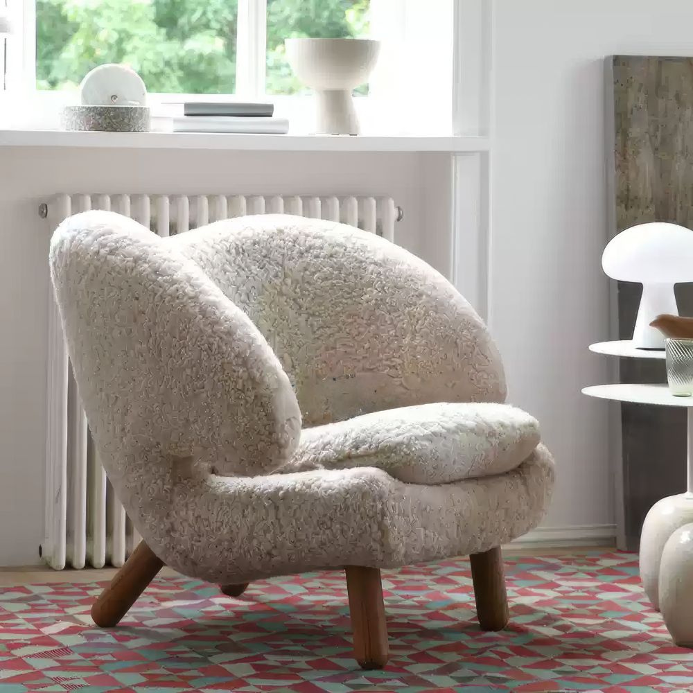 Modern Nordic Wooden Accent Chair Velvet Lounge Sofa Chair