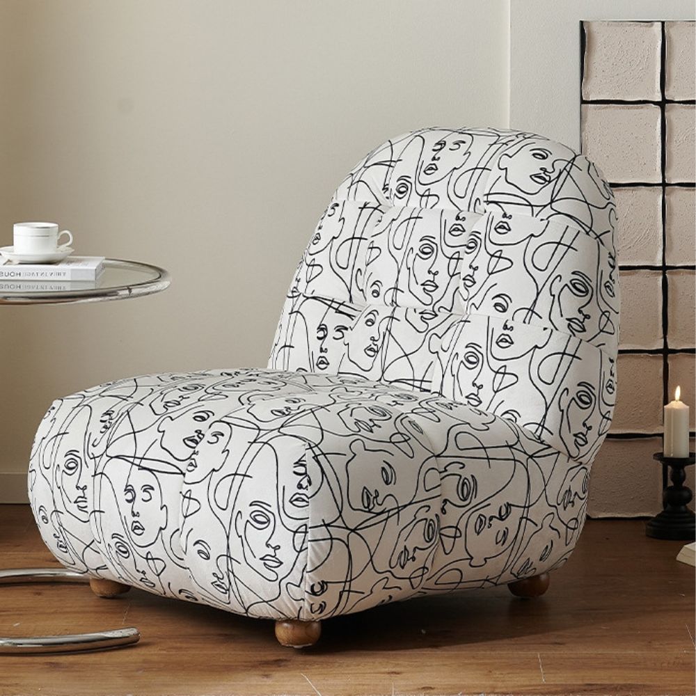 Italian style printed fabric lounge chair