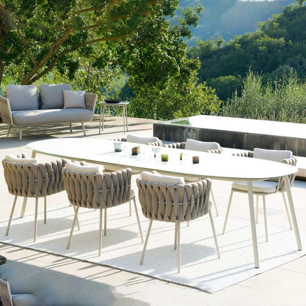 Nordic Style Outdoor Rope Rattan Chair for Garden