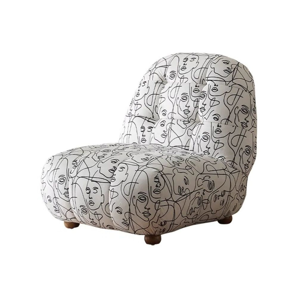 Italian style printed fabric lounge chair