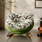 Butterfly Print Rocking Chair with Comfortable Upholstery