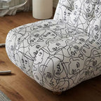 Italian style printed fabric lounge chair