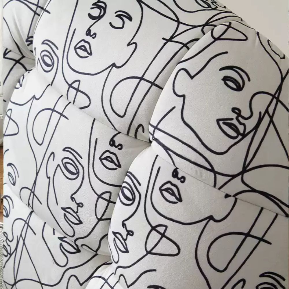 Italian style printed fabric lounge chair