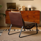 Nordic-style lounge chair with a down-filled back cushion.