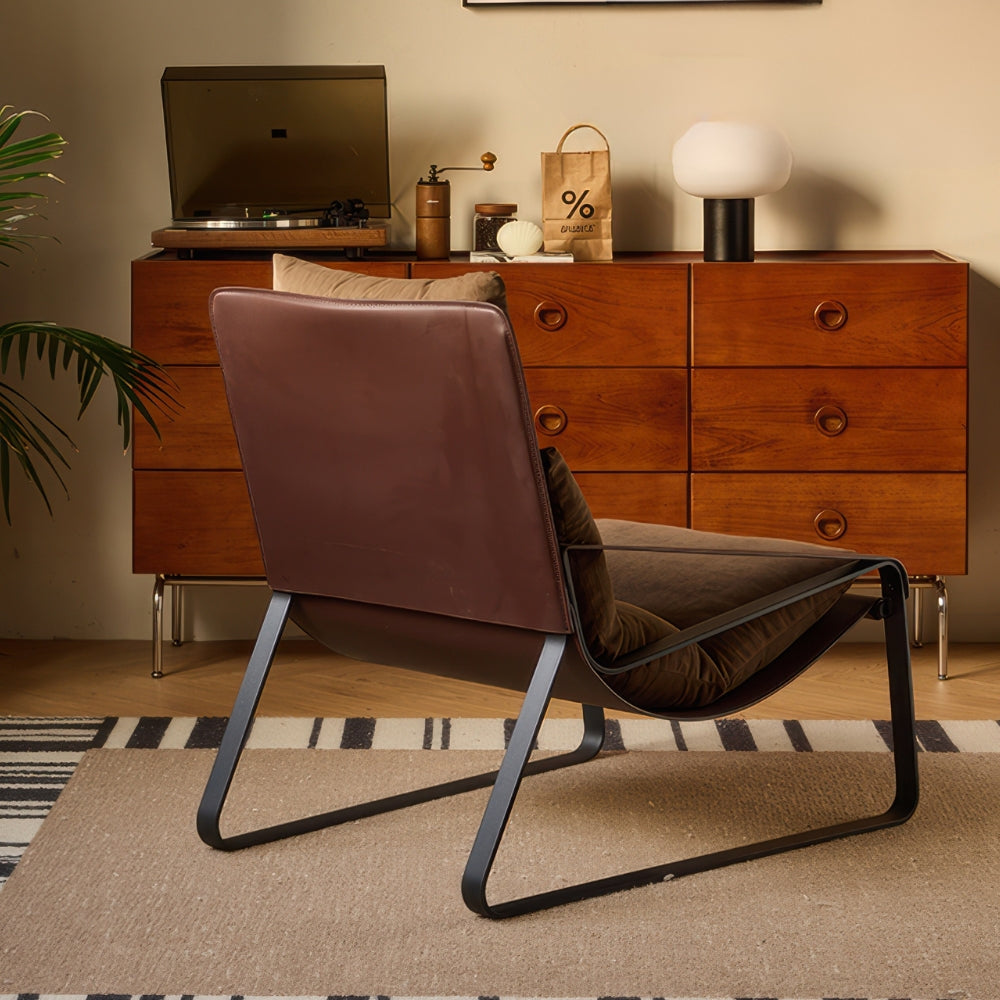 Nordic-style lounge chair with a down-filled back cushion.