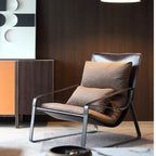 Nordic-style lounge chair with a down-filled back cushion.