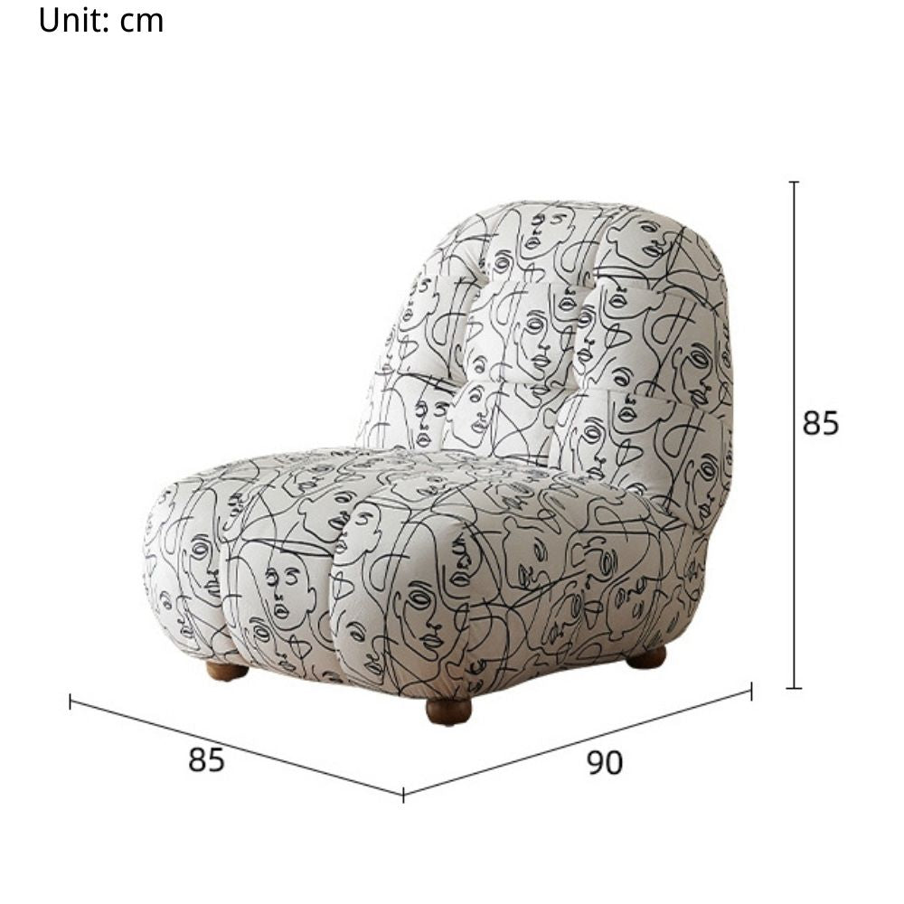 Italian style printed fabric lounge chair