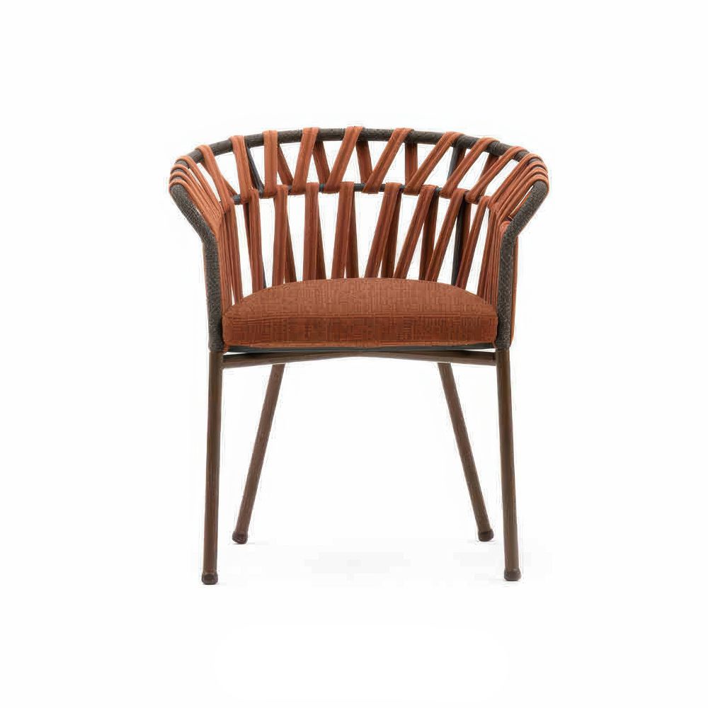 Modern Woven Rope Rattan Chair for Courtyard & Café