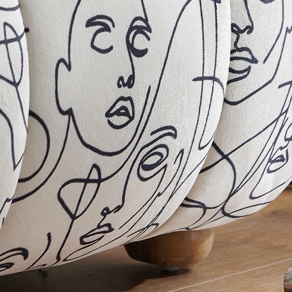 Italian style printed fabric lounge chair