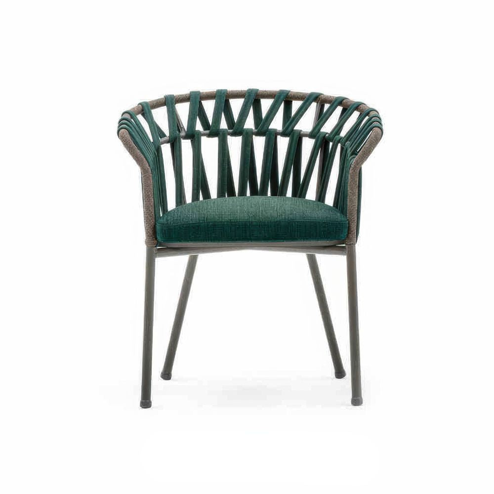 Modern Woven Rope Rattan Chair for Courtyard & Café