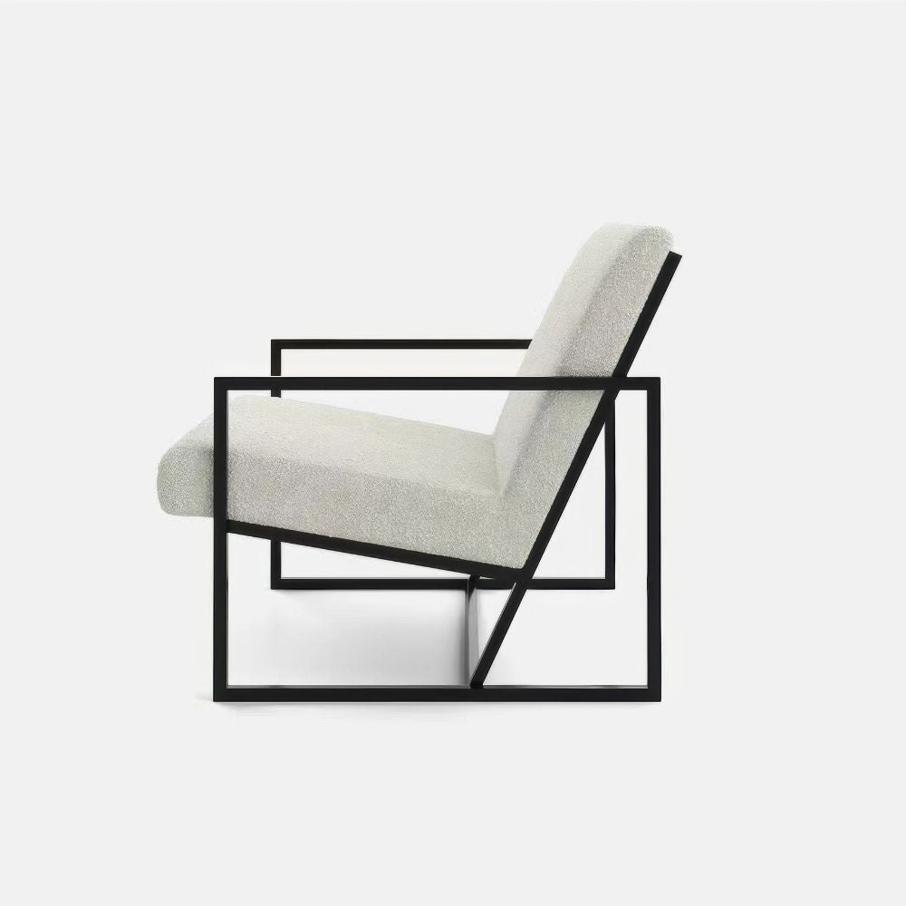 Luxe Off White Boucle & Black Chair