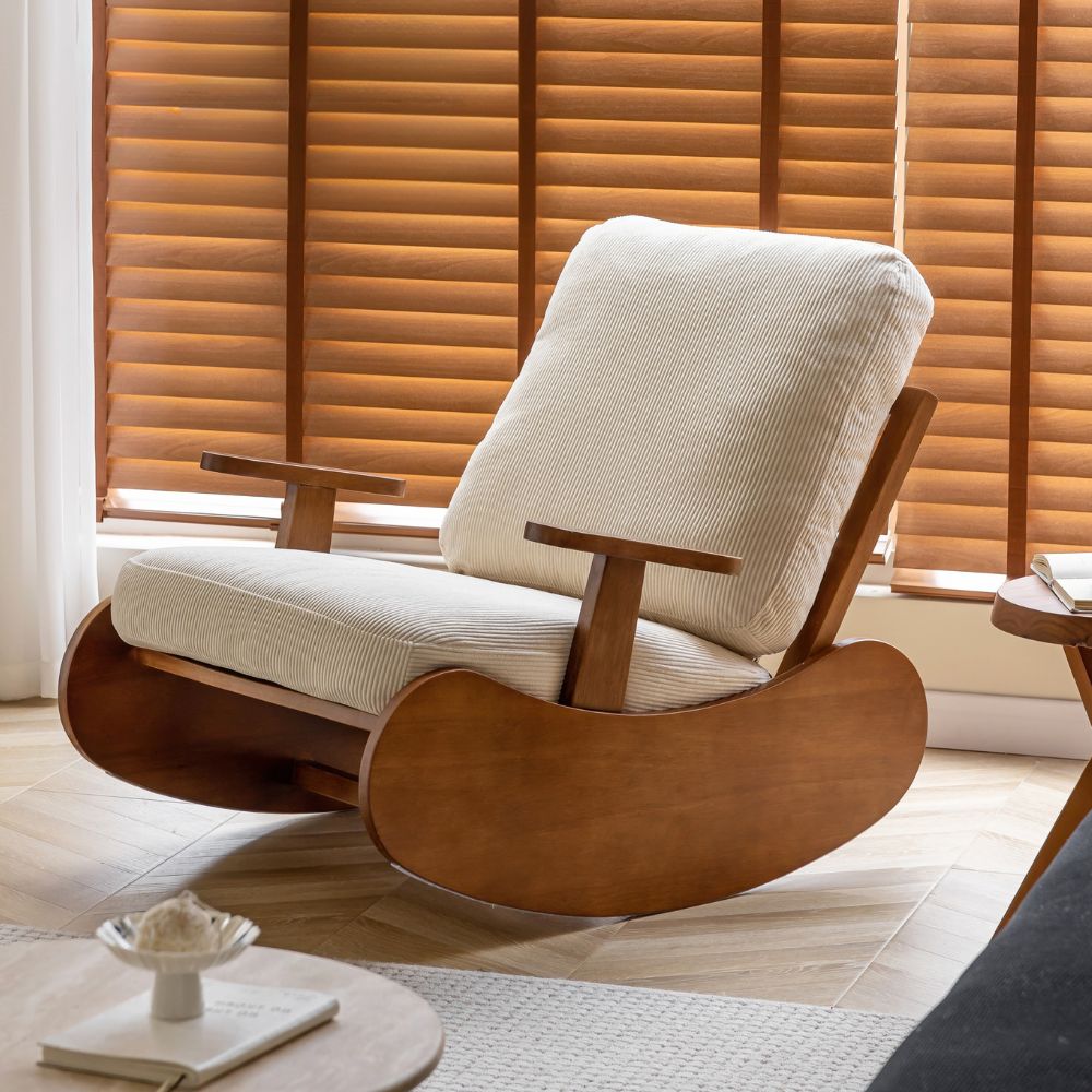 Vintage-Inspired Movable Single Lounge Chair for Living Room