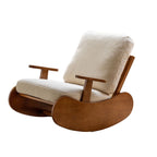 Teddy Fabric Swivel Accent Armchair Barrel Chair With Black Powder Coating Metal Ring,Coffee Brown