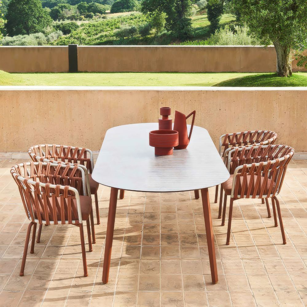 Modern Woven Rope Rattan Chair for Courtyard & Café