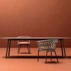 Modern Woven Rope Rattan Chair for Courtyard & Café