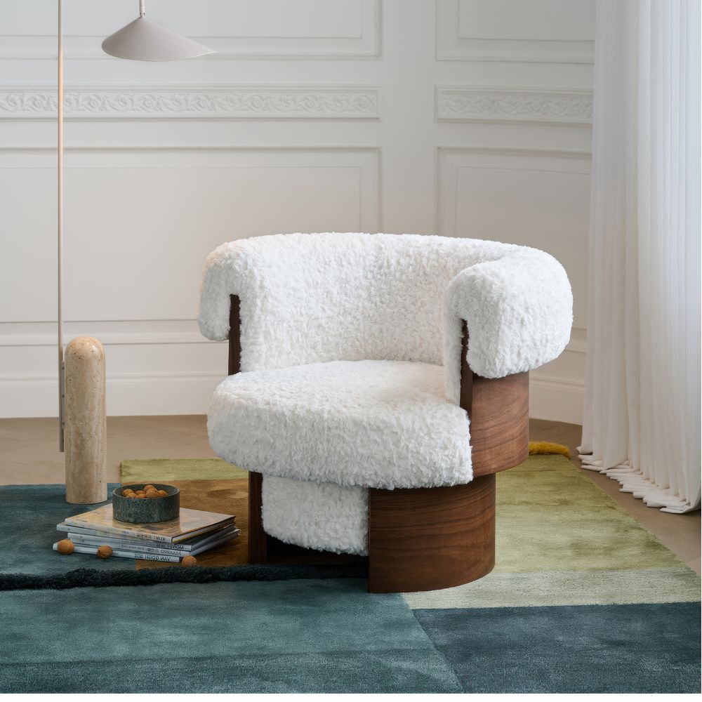 French Vintage Lamb-Shaped Swivel Chair