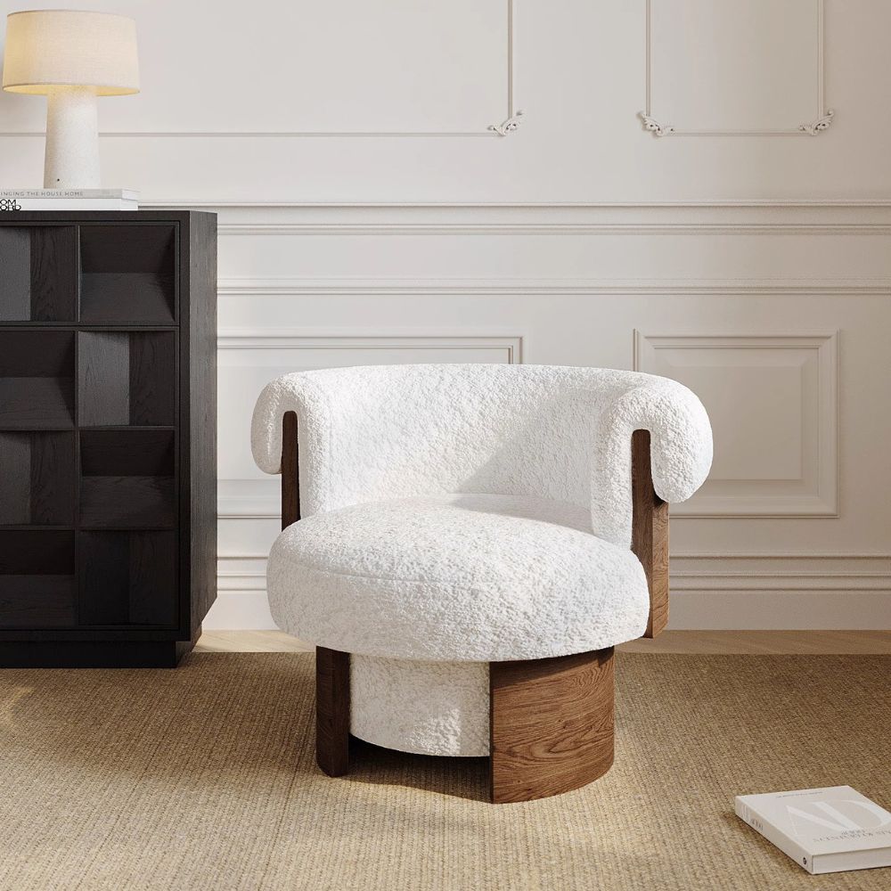 French Vintage Lamb-Shaped Swivel Chair