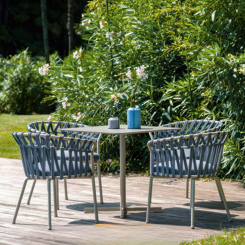 Modern Woven Rope Rattan Chair for Courtyard & Café