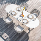 Modern Woven Rope Rattan Chair for Courtyard & Café
